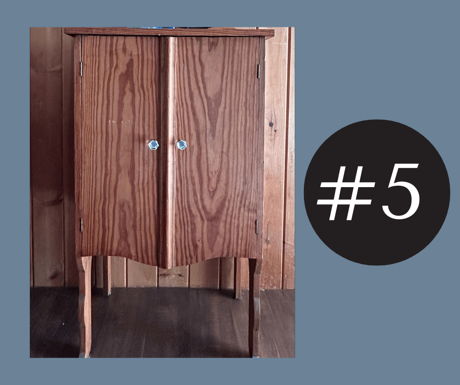 Photo of a vintage music cabinet.